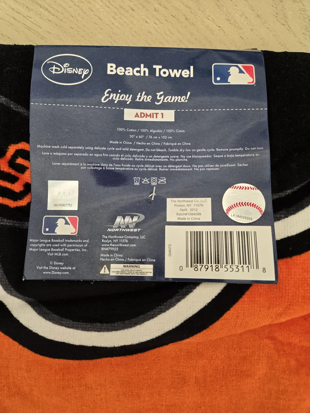 MLB Giants & Disney Mickey Beach Towel